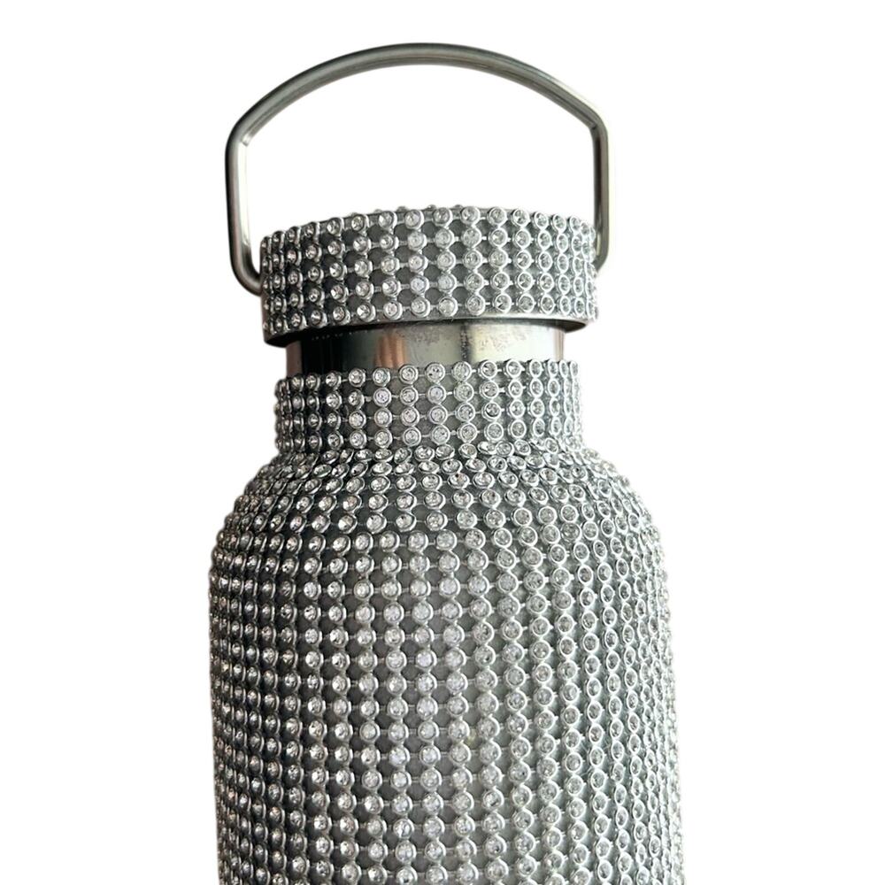 Silver Stainless Steel Rhinestone Bottle Chain Crossbody Festival Rave Glamour - Picture 5 of 5